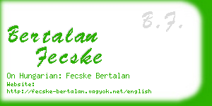 bertalan fecske business card